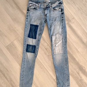 Blue Denim Jeans with Cool Patch Design